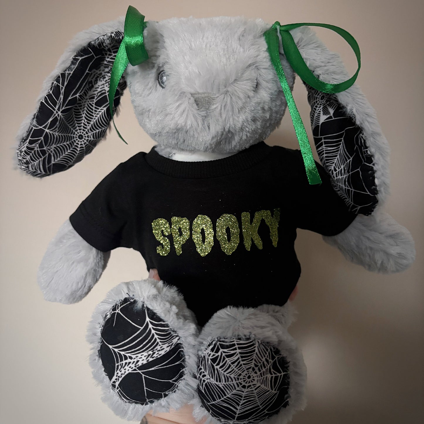 MADE TO ORDER - Fabric Bunny - Spooky - Grey/Green