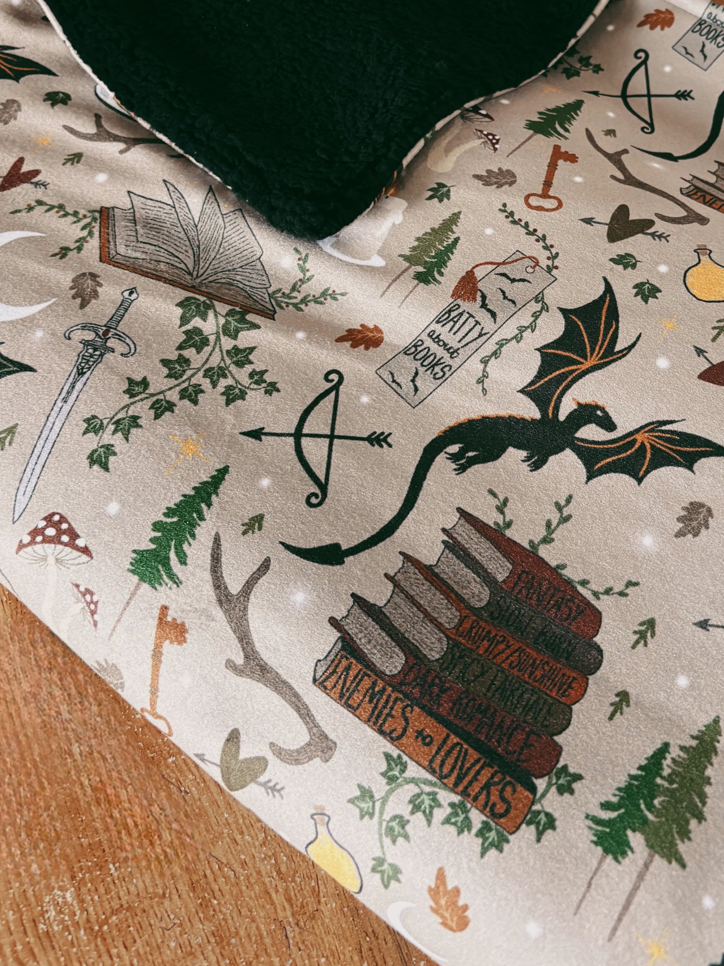 Bookish Fantasy - Fleece/Sherpa Blanket (5 week turnaround time)