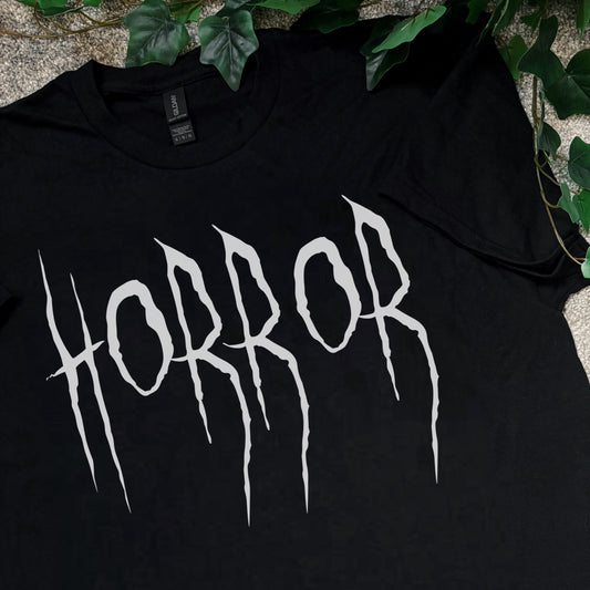 Horror - font - Printed Tee (3-4 week process time)