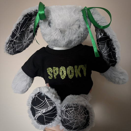 MADE TO ORDER - Fabric Bunny - Spooky - Grey/Green