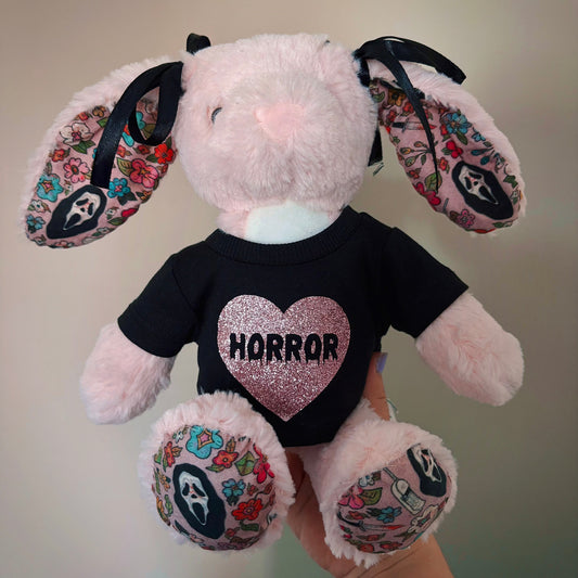 READY TO SHIP - Fabric Bunny - Ghostface - Pink
