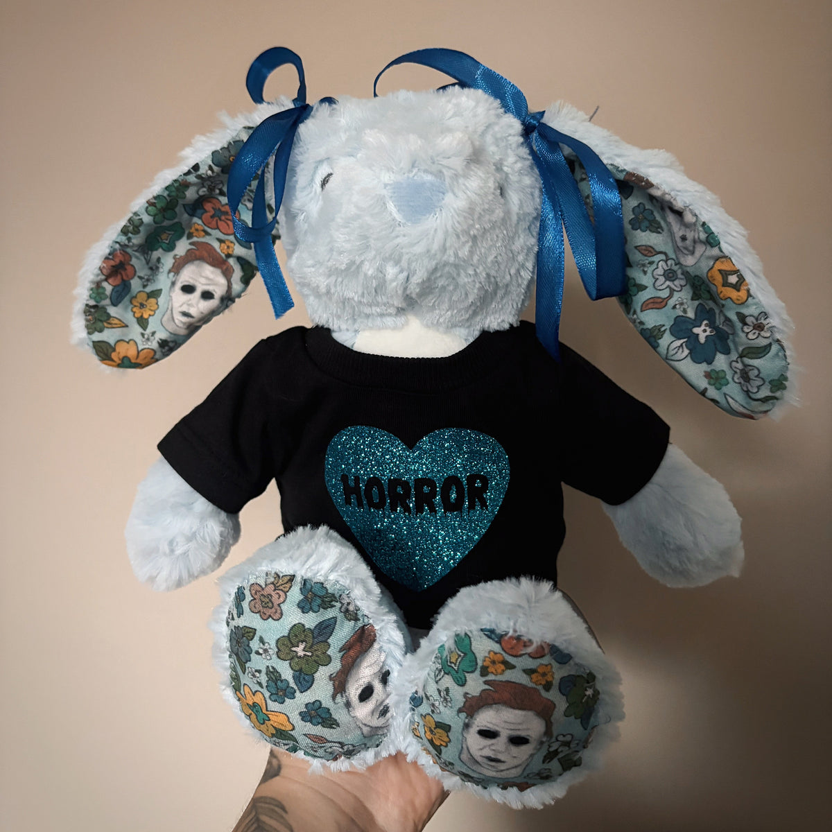 MADE TO ORDER - Fabric Bunny - Michael Myers - Blue