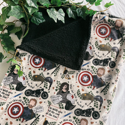 Steve & Bucky - Velvet/Sherpa Blanket (4 week turnaround time)
