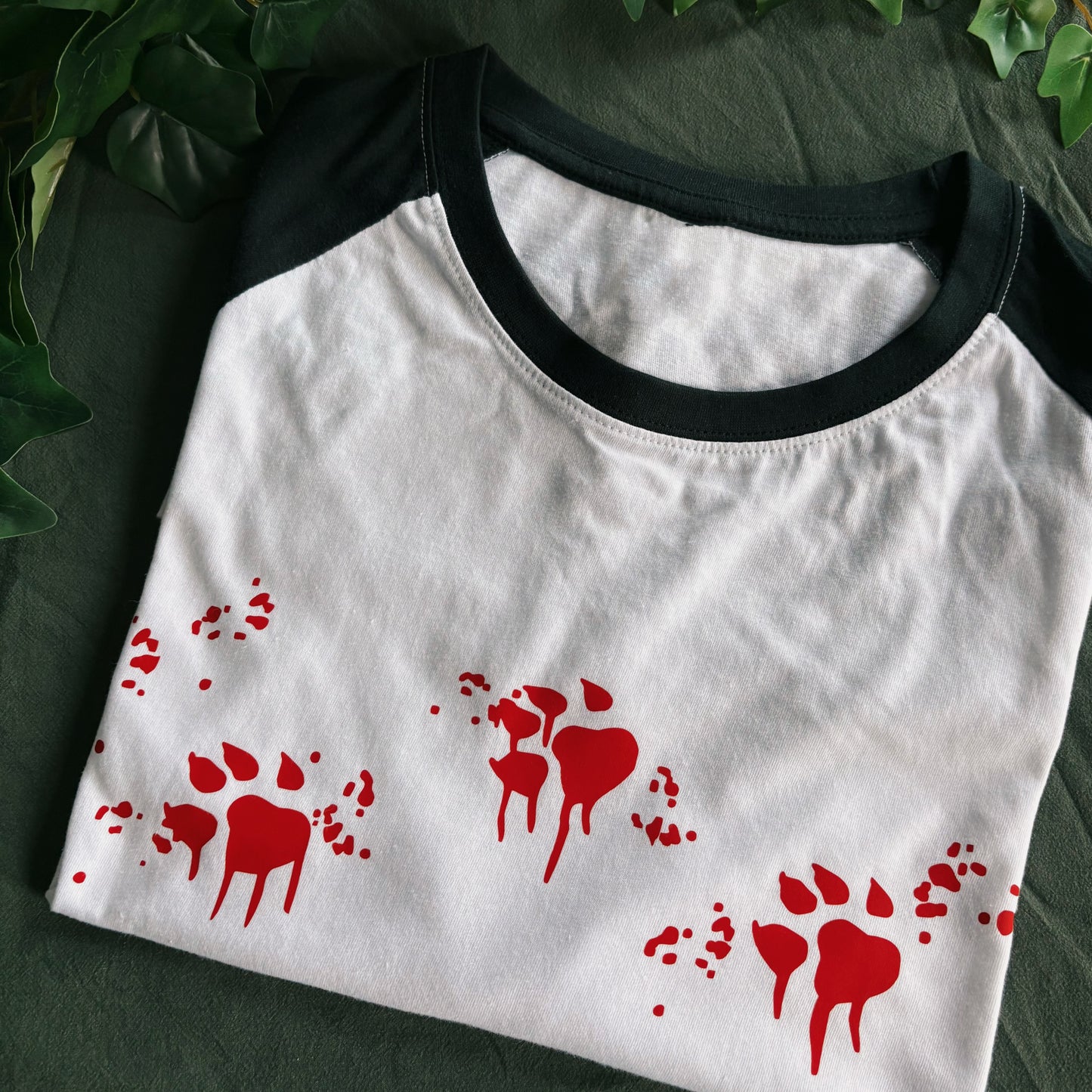 Bloody Paw Prints - Baseball style Tee
